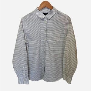 Banana Republic Linen Blend  Quinn Boy Fit Double Striped Blouse Women’s Medium